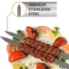 7 Stück Premium Edelstahl Grillspieße 60 cm – Flache BBQ Produktbild-Vorschau 2