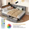 Polsterbett 140x200cm mit RGB LED und USB-C Ladestation, Produktbild-Vorschau 7