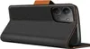 A black flip case for a smartphone is shown from the side, with the front cover open. Voir les images du produit
