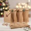A collection of brown paper bags for an advent calendar, with small decorative tags and clothespins scattered around. Produktbild-Vorschau