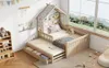 Hausbett Kinderbett 140x200 cm Kiefer Massivholz Cream mit Produktbild-Vorschau 8