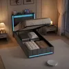 Letto imbottito INONEFT 90x200 cm con LED e USB, letto box Anteprima dell’immagine prodotto 6