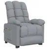 A light gray fabric massage chair is shown from a slightly angled front view. Náhľad obrázku produktu