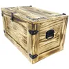 Dřevěná truhla 80 cm velká dřevěná truhla s kovovými Náhled obrázku produktu 2