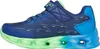 A side view of a blue and green children's light-up sneaker. Voir les images du produit