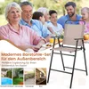 A family is enjoying a meal outdoors, with a bar stool in the foreground. Produktbild-Vorschau