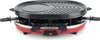 A red and black raclette grill with a natural stone plate and grilling surface. Produktbild-Vorschau