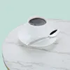 Table d'appoint Relaxdays aspect marbre, 2 étagères, pour Voir les images du produit 5
