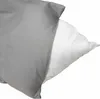A close-up view of a gray pillowcase partially covering a white pillow insert. Produktbild-Vorschau