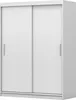 A white sliding door wardrobe shown from a slight angle. Produktbild-Vorschau