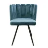 Chaise Ariel Velours Bleu Canard - Lot De 2 Voir les images du produit 3