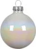 Weihnachtskugeln Glas 6cm x 10 Stück - Weiß Irisierend Produktbild-Vorschau 1
