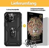 A product image showing a phone case and screen protectors with descriptive text. Produktbild-Vorschau