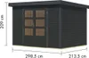 Karibu Gartenhaus Hybridhaus Metall Jupiter 4 anthrazit Produktbild-Vorschau 3