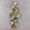 3D Wandbild 33x87cm Ringe Kreise Metall Grün Gold Deko Produktbild-Vorschau 3