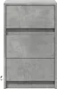 A front view of a gray, two-drawer nightstand with a concrete-like finish. Produktbild-Vorschau