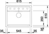 A technical drawing of a sink with dimensions indicated. Produktbild-Vorschau