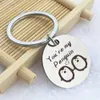 Modischer Edelstahl-Schlüsselanhänger „You Are My Penguin“, Produktbild-Vorschau 3