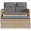 The Living Store Gartenbank Verstellbar mit Kissen Beige Produktbild-Vorschau 6