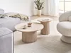 BELIANI Couchtisch Beige MDF Platte Travertinoptik ø 80 cm Produktbild-Vorschau 4