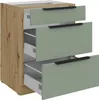 LUNARA Schubladenschrank – Breite 60 cm, grün / Eiche Produktbild-Vorschau 2