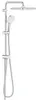 A shower system with a rain showerhead and a handheld showerhead, mounted on a vertical bar. Produktbild-Vorschau