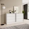 Kommode 160 cm Weiß/Weiß mit 2 Schiebetüren 
Maße:
•	Breite: 161 cm
•	Höhe: 85 cm
•	Tiefe: 43,5 cm Voir les images du produit