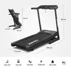 A black Zipro Pulse treadmill is shown with dimensions and feature icons. Produktbild-Vorschau