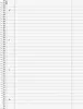 A close-up view of a blank, ruled notebook page with a spiral binding on the left side. Podgląd zdjęcia produktu
