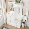 AIORBER Moderne Kompaktgarderobe mit Spiegel & Schuhbank, Produktbild-Vorschau 2