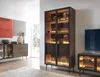 Vitrine LUMI 92 cm Eiche Dunin Riffelglas LED Schwarz Produktbild-Vorschau 2