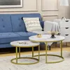 HOMCOM 2er-Set Couchtisch, Runder Beistelltisch, Produktbild-Vorschau 2