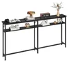 Schmaler Konsolentisch 180 cm mit 2 Ablagen – Sofatisch Produktbild-Vorschau 6