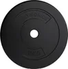 A black weight plate with embossed text. Náhľad obrázku produktu