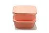 Two pink food storage containers stacked on a white background. Produktbild-Vorschau