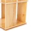 A close-up view of a wooden shelf unit. Podgląd zdjęcia produktu