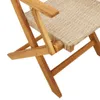 Gartenstühle 4 Stk. Klappbar Beige Poly Rattan & Massivholz Produktbild-Vorschau 8