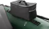 A close-up view of a dark gray bag attached to a green inflatable boat. Podgląd zdjęcia produktu