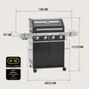 RÖSLE BBQ Gasgrill Videro G4-S Vario+ Schwarz mit Produktbild-Vorschau 3
