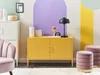 BELIANI Metallschrank Gelb Stahl 100 x 40 x 65 cm Sideboard Produktbild-Vorschau 2