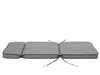 A gray chaise lounge cushion with black trim, laid out flat on a white background. Produktbild-Vorschau