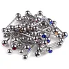 10 Stück Uni Punk Mixed Rhinestone Ball Barbell Produktbild-Vorschau 3