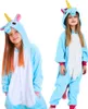 Pigiama Onesie Kigurumi Costume Travestimento Unicorno Blu Anteprima dell’immagine prodotto 1