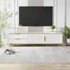 Mobiletto TV con piedini in metallo, lavagna TV con accenti Anteprima dell’immagine prodotto 1