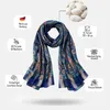 Seidenschal Damen 100% Seide Blau Paisley Schal groß Produktbild-Vorschau 6