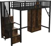 Letto a soppalco in metallo 90 × 200 cm con ringhiera in Anteprima dell’immagine prodotto 9