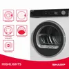 SHARP KD-NHA7S6GW1D-DE Wärmepumpentrockner (7 kg, EEK D), Produktbild-Vorschau 3