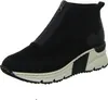 A black high-top sneaker with a zipper closure and a white sole, presented against a white background. Anteprima dell’immagine prodotto