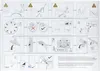 Diagram showing instructions for a product, possibly a vacuum cleaner, with multiple steps and warnings. Produktbild-Vorschau