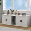 Katzenklo-Schrank Katzenhaus mit Tür Trennwand Produktbild-Vorschau 9